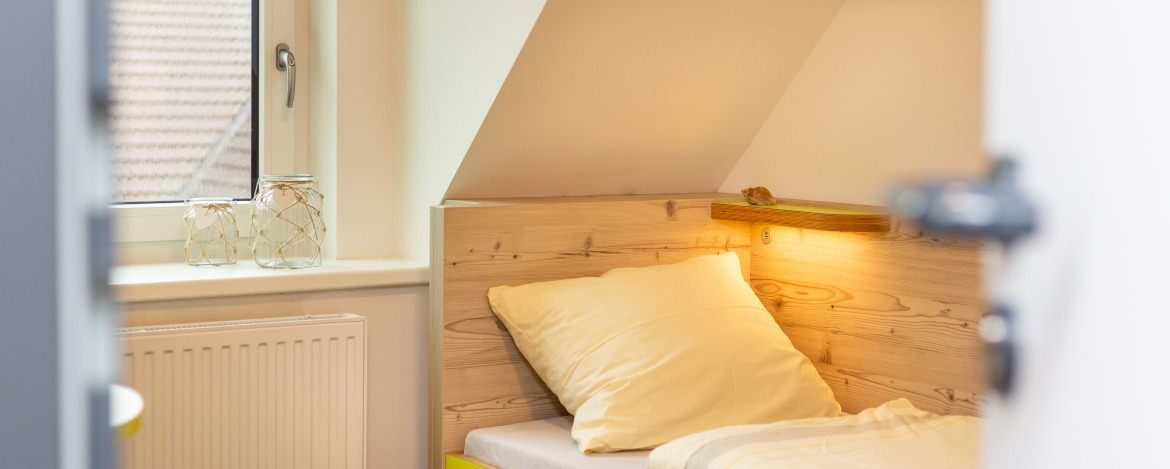 Moderne Zimmer der Jugendherberge Wittdün auf Amrum