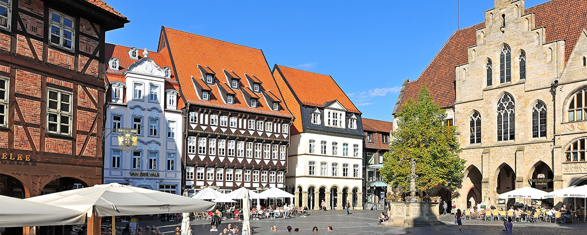 Hildesheim, Marktplatz mit berühmten Häusern