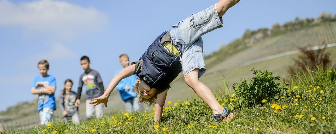 Kinder auf einer Wiese